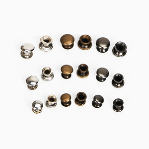 Remaches de ropa de cuero personalizados <span class=keywords><strong>Broches</strong></span> de metal de alta costura de doble extremo Remache Cobbler Latón Acero Redondo Tapa de doble cabeza Remache de cuero - Product Image 4