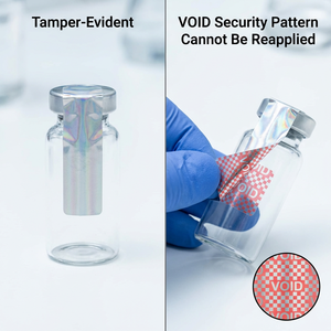 Étiquettes holographiques professionnelles haute sécurité pour flacons de peptides avec technologie VOID anti-effraction - Product Image 2