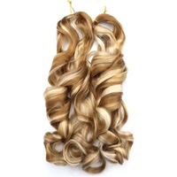 150g 24 pouces français bouclés Crochet tresse cheveux Pony Style spirale lâche vague corps vague teint simple trame tressage Extension de cheveux