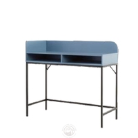 Étagères de bureau bleues, table d'étude pour bureau à domicile, pieds en acier thermolaqué, style moderne minimaliste, qualité supérieure, meubles écologiques