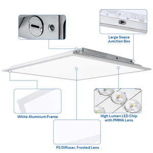 Lámpara Cuadrada de 30-50W con Potencia Seleccionable, 60x60, 120x30, 120x60, Interruptor DIP de 3 Temperaturas de Color, Panel LED Plano Comercial Delgado para Techo Empotrado - Product Image 4