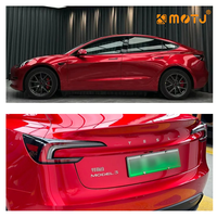 Film de protection de peinture pour voiture en PET, super brillant, couleur rouge métallique changeante, sans effet peau d'orange, anti-jaunissement