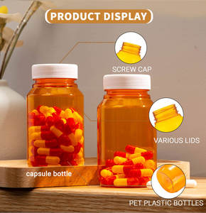 120Ml Fabrikant Lage Prijs Medicijncapsule Fles Verpakking Oranje Fles Met Schroefdop, Plastic Capsule Flessen - Product Image 2