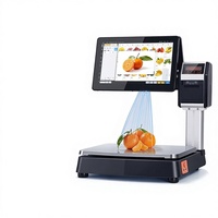 Intelligente Android-gebaseerde weegschaal kassa alles-in-één voor fruitwinkels, verse groenten, gekookt eten, pc-weegschaal, gemakkelijke kassa