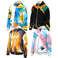 Tissu polaire en velours chaud doublé de polaire pour sweat à capuche zippé, logo personnalisé, unisexe, poids lourd