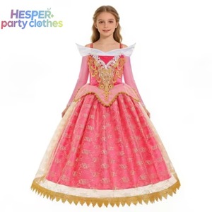 HESPER Vestido de manga larga para niña, hermoso vestido para cumpleaños, disfraz de Halloween, conjunto de juego, vestido de princesa Aurora, disfraz de la Bella Durmiente - Product Image 1