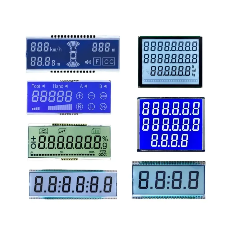 TN LCD personnalisé 4 chiffres 7 segments écran LCD réfléchissant panneau d'écran LCD positif pour minuterie compteurs d'heures