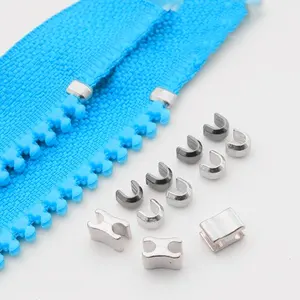 U-shaped Stainless Steel Zipper Pin And Box Zipper Top Stop For Garment Stop Of U Shape Zip Stopper Zipper Top Stop Metal Strap