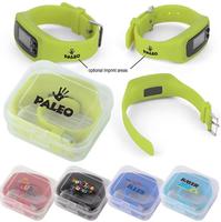 Bracelet de compteur de calories en silicone personnalisé, montre podomètre de remise en forme
