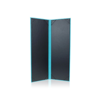 Porte-menu en cuir PU personnalisé, couverture de menu de restaurant, dossier de menu, couleur turquoise, pour hôtel, bar, café, logo, vente en gros, OEM, en vrac