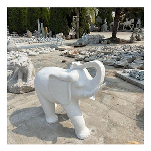Estatua de Elefante de Piedra Natural Moderna, Fabricada en China, para Decoración de Jardín de Hotel, Tamaño Personalizado - Product Image 1