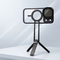 Support de téléphone magnétique trépied rotatif à 360 degrés, flexible, réglable, pliable, en alliage d'aluminium, pour smartphone et bureau