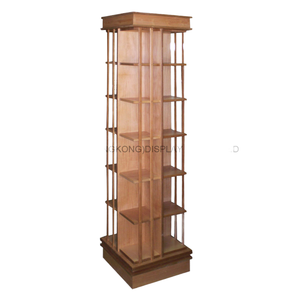 Giá sách xoay 360 độ hai mặt, kệ để sách đứng, giá sách gỗ để trưng bày sách - Product Image 1