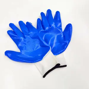 2023 New Nitrile Coated Rubber Gloves Polyester Durable Work Gloves In The Automobile Plant Construction Safety Protective Glove