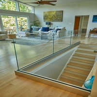 Rails de rambarde en aluminium U, sans cadre, en acier inoxydable, pour balcon, escalier, centre commercial, piscine, clôture