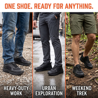 Chaussures d'entraînement pour hommes, personnalisées en usine, noires, basses, respirantes, en tissu imperméable, résistantes aux perforations en Kevlar, légères