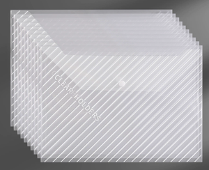 Bolsas de Plástico Transparente A4 al por Mayor con Botón - Textura Clásica de Sarga, Logotipo Imprimible, Organizador de Archivos para Oficina y Escuela - Product Image 2