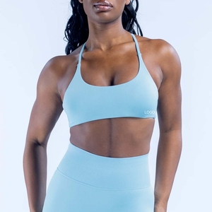 DFYN <span class=keywords><strong>Sujetador</strong></span> deportivo sexy <span class=keywords><strong>con</strong></span> espalda cruzada y diseño sin costuras, de alto soporte, tipo top de lujo para correr, entrenar y hacer ejercicio. - Product Image 5