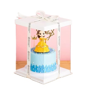 Nhà Máy rõ ràng Bánh hộp tròn 6/8/10/12inch cao Bánh hộp hiển thị hộp trong suốt nhựa đám cưới sinh nhật gói quà tặng màu trắng - Product Image 3