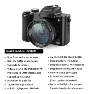 Cámara <span class=keywords><strong>Sonida</strong></span> OEM de 64MP WiFi 4K CMOS con Doble Pantalla (>3") y Estabilización Óptica de Imagen, Captura de Sonrisa, Profesional - Product Image 4