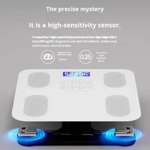 Báscula Digital Inteligente <span class=keywords><strong>de</strong></span> IMC con Electrodos, Analizador <span class=keywords><strong>de</strong></span> <span class=keywords><strong>Grasa</strong></span> <span class=keywords><strong>Corporal</strong></span> <span class=keywords><strong>de</strong></span> Vidrio, Tecnología ITO, Funciona con Electricidad, Índice <span class=keywords><strong>de</strong></span> <span class=keywords><strong>Masa</strong></span> <span class=keywords><strong>Corporal</strong></span>, 180 kg, para Baño - Product Image 3