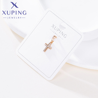 10716 XUPING Breloques Pendentifs Croix Plaqué Or, Breloques Croix Chrétienne Religieuse pour Fabrication de Colliers DIY, Cadeau de Foi