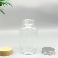 Pot en verre cosmétique vide de 250 ml, transparent, pour soins de la peau, avec couvercle à vis en plastique YMP