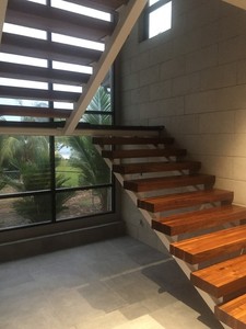 Pédale d'escalier en bois massif <span class=keywords><strong>de</strong></span> noyer noir, support d'escalier haut <span class=keywords><strong>de</strong></span> gamme, style américain, avec rambarde - Product Image 6