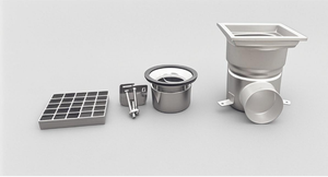 Inserto per <span class=keywords><strong>Scarico</strong></span> Lavello da <span class=keywords><strong>Cucina</strong></span> Commerciale in Acciaio Inox di Alta Qualità, Anti-Odore, Igienico, Ecologico, Quadrato, per Pavimento e Vasca da Bagno Esterna - Product Image 2
