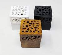Brûleur d'encens artisanal en bois de santal indien/bambou, écologique et durable, boîte à encens religieuse élégante, diffuseur d'arômes pour la maison