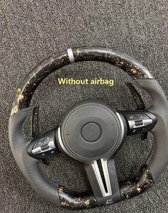 Volant en fibre de carbone forgé pour <span class=keywords><strong>BMW</strong></span> avec feuille d'or, personnalisable - Product Image 1