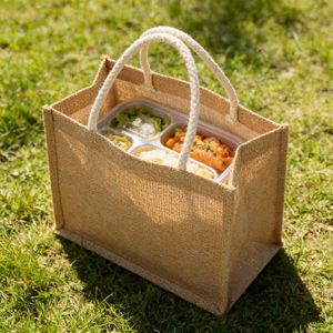 Bolsa de Compras de Yute Impermeable, Disponible en Stock, con Impresión Personalizada, Bolsa de Regalo Tejida, Bolso de Mano de Lino - Product Image 4