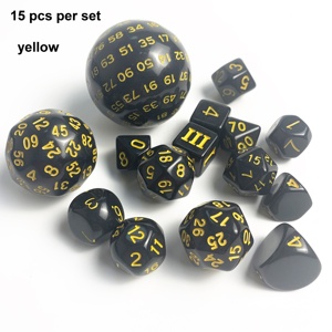 15 pièces par ensemble, <span class=keywords><strong>dés</strong></span> en plastique polyédriques DND de forme spéciale, sphériques en acrylique, <span class=keywords><strong>100</strong></span> <span class=keywords><strong>faces</strong></span>, 60 <span class=keywords><strong>faces</strong></span>, 30 <span class=keywords><strong>faces</strong></span>, pour jeux de rôle PRTG - Product Image 4