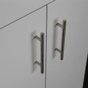 Meuble-lavabo autoportant blanc moderne avec vasque <span class=keywords><strong>en</strong></span> céramique incurvée intégrée, armoire de rangement à double porte pour petite salle de bain - Product Image 3