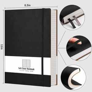 Thick Journal Lined Custom A5 Notebook College Ruled Leather Hardcover Softcover 100 Sheets <b>Gift</b> for Women Men Work - Product Image 3