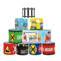 Bracelets claquant personnalisables en PVC à motif de train de dessin animé pour enfants, pour fêtes, festivals, anniversaires, vente en gros