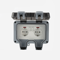 Prise extérieure étanche protection EU Box IP66 interrupteur salle de bain mur anti-éclaboussures douilles anti-tempête