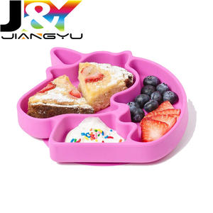 Plaque de succion de plat de poignée de <span class=keywords><strong>licorne</strong></span> en Silicone pour bébé et tout-petits plaque divisée antidérapante - Product Image 2