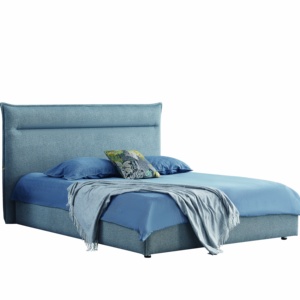 <span class=keywords><strong>Lit</strong></span> Double 1,8 m avec Tête de <span class=keywords><strong>Lit</strong></span> Capitonnée Nordique en Bois, Base de <span class=keywords><strong>Lit</strong></span> Bleue, Rembourré, pour Chambre à Coucher, Vente en Gros - Product Image 4