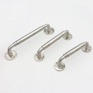 Poignée de porte en acier inoxydable brossé, double courbure, style moderne et minimaliste, pour la popularisation scientifique à Suzhou - Product Image 2