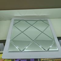 Modern 3D Gold Silver Beveled Glass Mosaic Tiles 3D Decorative Mirror Wall Panel for Kitchen Bathroom Hotel Pool Interior