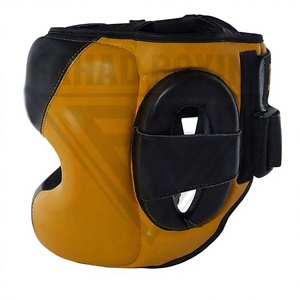 <b>Black</b> Boxing Custom Logo Boxing Head Guard PU Leather <b>Black</b> Orange Unisex Adult Protective Buckle Closure Clear Visor Sports - Product Image 2
