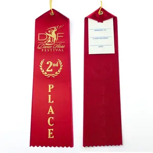 Cintas de premio 1st,2nd,3rd Place Flat Carded Set Premios de primer lugar con tarjeta de evento y cuerda para competición, evento deportivo