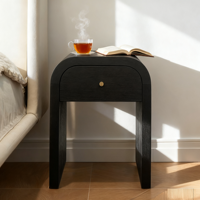 Table de chevet moderne en bois de frêne noir avec un tiroir polyvalent pour chambre à coucher salon villas hôtels appartements salle à manger/salle de sport