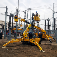 Mini-grue sur chenilles de type araignée de huit tonnes avec limiteur de couple pour l'installation et le positionnement de machines lourdes
