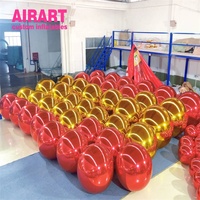 Boule miroir gonflable, couleur personnalisée, boule en PVC gonflable, pompe incluse, boule miroir gonflable colorée