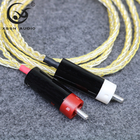 Câble audio-vidéo YIVO XSSH HIFI 3,5 mm vers 2RCA, plaqué or et argent, cuivre OD3,8 mm, câble de mise à niveau pour guitare, casque et écouteurs