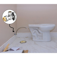 Robinet d'arrêt d'angle à compression, entrée PTC 1/2\", sortie OD 3/8\", connexion rapide, 1/4 de tour, laiton chromé pour robinet/toilette