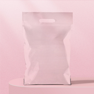 Portable express storage <b>bag</b> made of PE material, self sealing adhesive polypropylene plastic, T-shirt gift <b>bag</b> with handle - Product Image 3