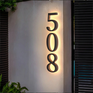 Custom House Number Business Sign LED 3D Backlit letters <b>Acrylic</b> Transformer for Shops Buildings Advertising Multi - Product Image 2
